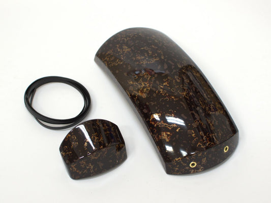 Tsugaru Shamisen Dokake, Tenjin Cap & String Set (Karanuri/Black)