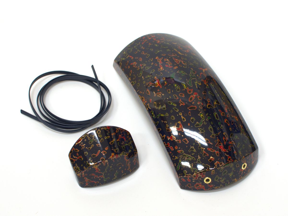 Tsugaru Shamisen Dokake, Tenjin Cap & String Set (Karanuri/Navy)